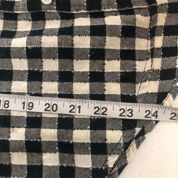 Current/Elliott Women’s Black and White Buffalo Check Button Down Shirt Size S - Picture 6 of 7